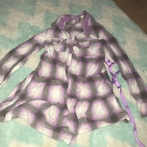 Justice Checkered long shirt flannel